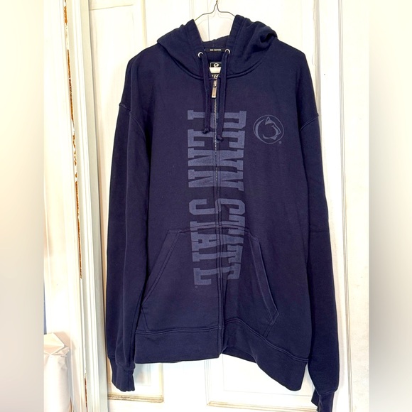 PENN STATE Navy Blue Graphic Zip Up Hoodie - Picture 1 of 4